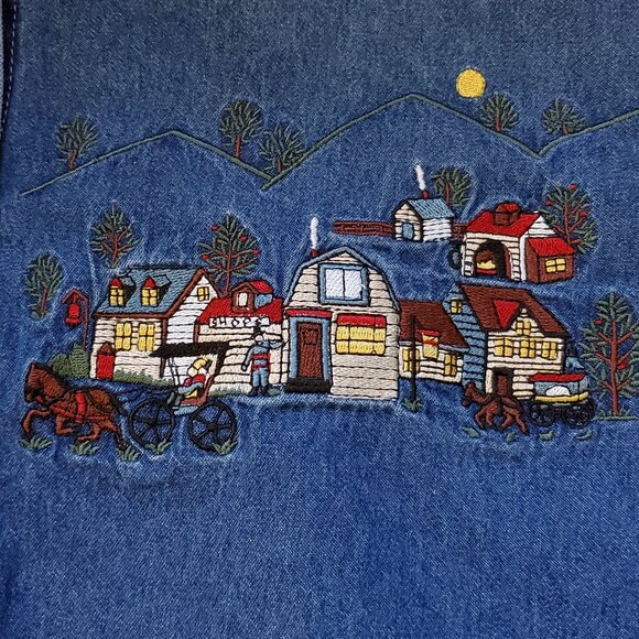 Just My Size Women's Embroidered Button Front Denim Shirt 22W/24W - Picture 4 of 6